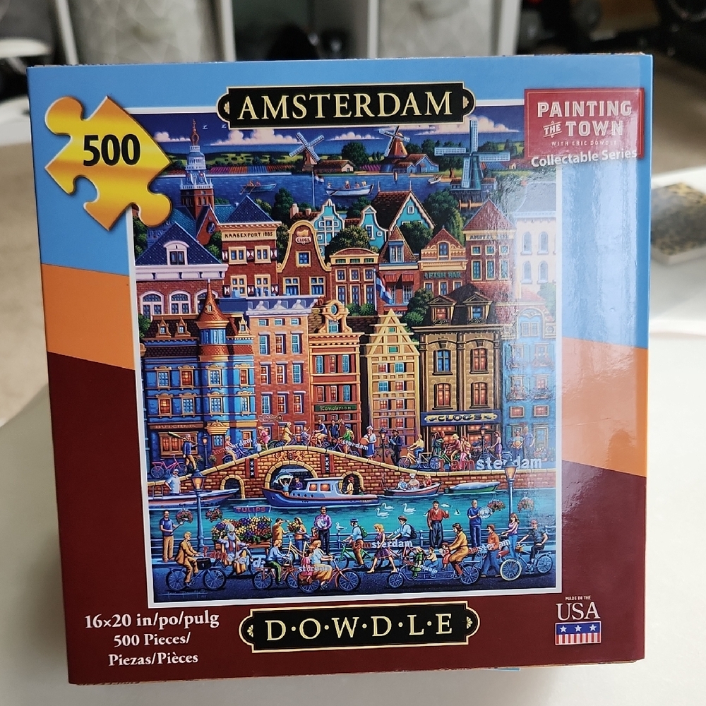 Dowdle Amsterdam 500-Piece Puzzle - Blue and Orange